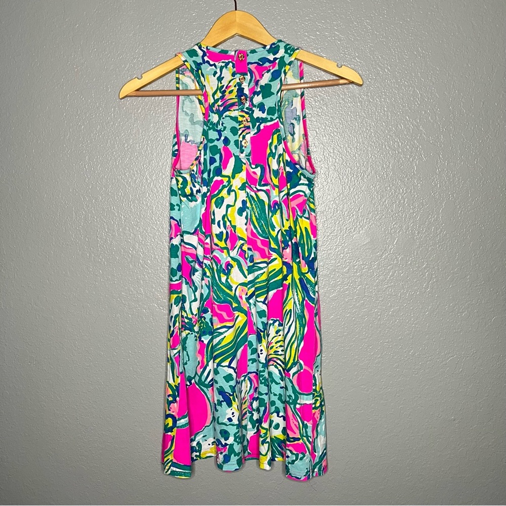 Lilly Pulitzer Melle Trapeze Tank Dress in Magenta Hottie Size XS - Picture 3 of 5